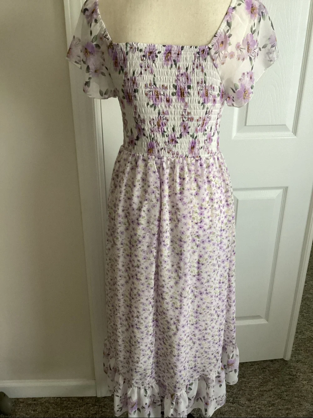 floral below knee pastel dress. teen or womens